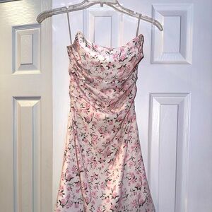 Floral strapless dress